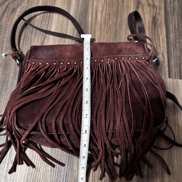 Patricia Nash Suede Leather Western Fringe Crossbody Festival Equestrian Cowgirl - Picture 12 of 17